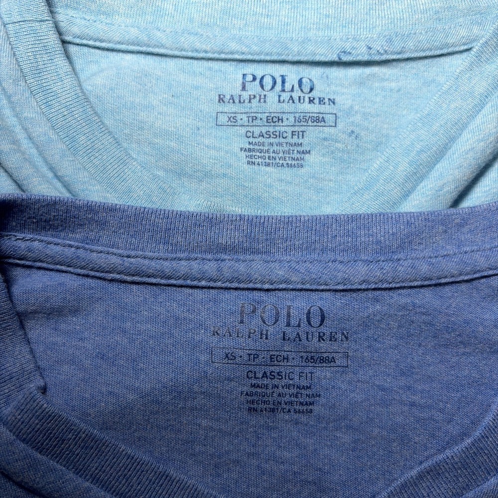 Polo Ralph Lauren Classic Fit Shirt Men's XS Blue Teal V-Neck Short Sleeve (2) - Picture 8 of 10